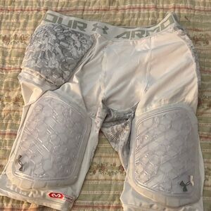 Under Armour Men's White Padded Football Shorts